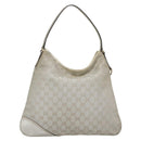 GUCCI GG Canvas Abbey Shoulder Bag Silver 169947 Auth 141344-2