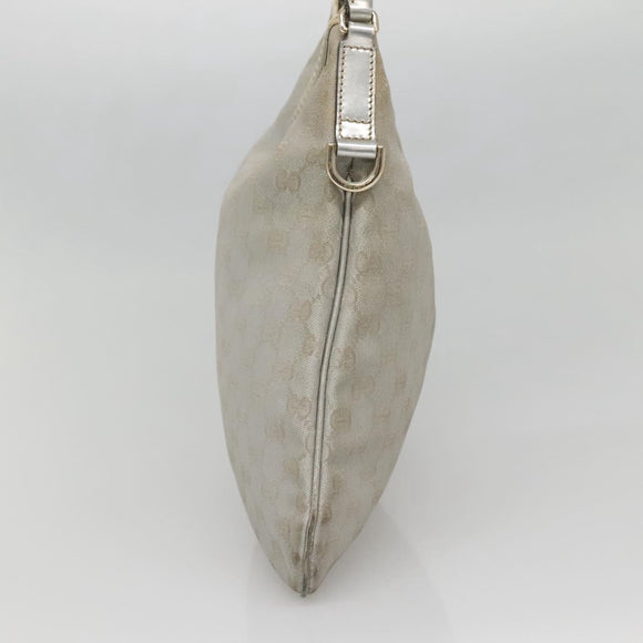 GUCCI GG Canvas Abbey Shoulder Bag Silver 169947 Auth 141344