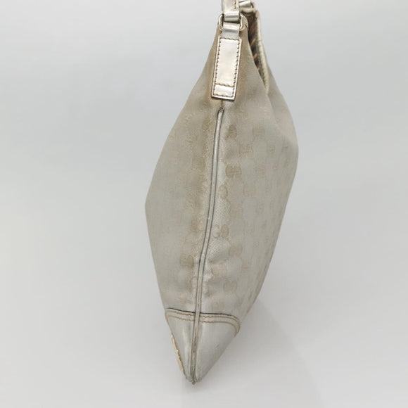 GUCCI GG Canvas Abbey Shoulder Bag Silver 169947 Auth 141344