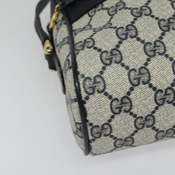 GUCCI GG Supreme Sherry Line Shoulder Bag PVC Navy Gold 001 4071 5 Auth 141349