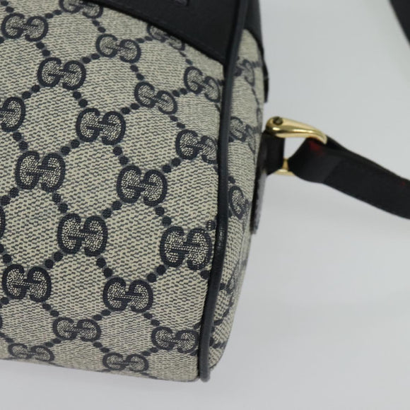 GUCCI GG Supreme Sherry Line Shoulder Bag PVC Navy Gold 001 4071 5 Auth 141349