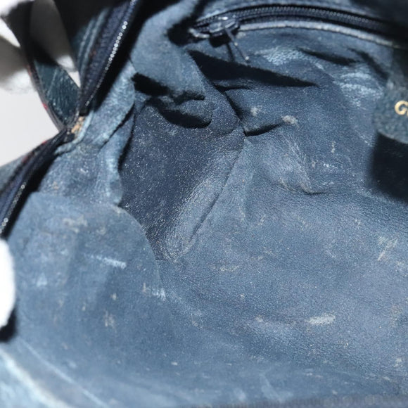 GUCCI GG Supreme Sherry Line Shoulder Bag PVC Navy Gold 001 4071 5 Auth 141349