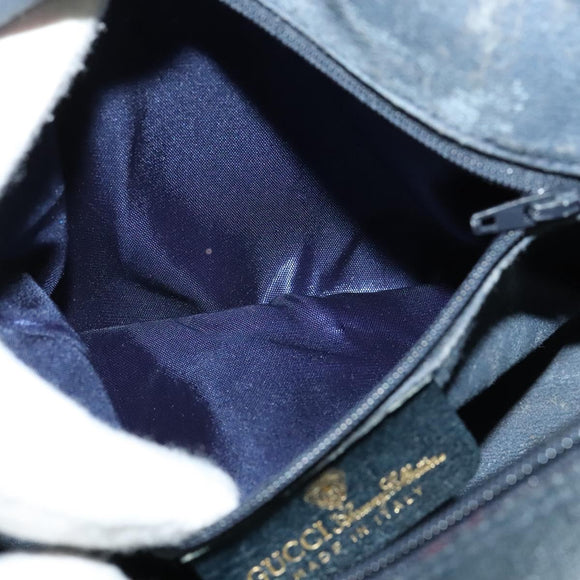 GUCCI GG Supreme Sherry Line Shoulder Bag PVC Navy Gold 001 4071 5 Auth 141349