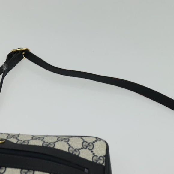 GUCCI GG Supreme Sherry Line Shoulder Bag PVC Navy Gold 001 4071 5 Auth 141349