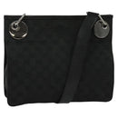 GUCCI GG Canvas Shoulder Bag Black Silver 120841 Auth 141350-1