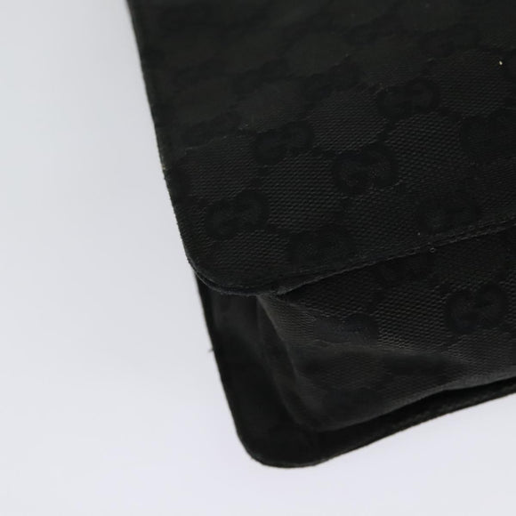 GUCCI GG Canvas Shoulder Bag Black Silver 120841 Auth 141350