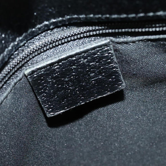 GUCCI GG Canvas Shoulder Bag Black Silver 120841 Auth 141350