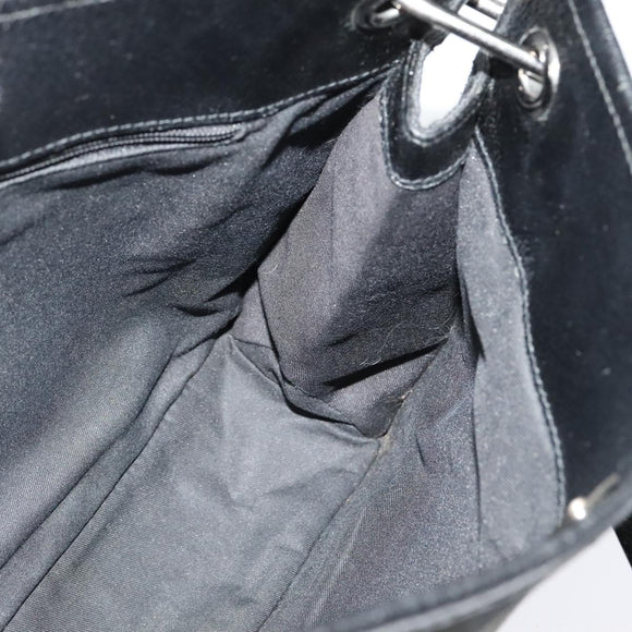 GUCCI GG Canvas Shoulder Bag Black Silver 120841 Auth 141350