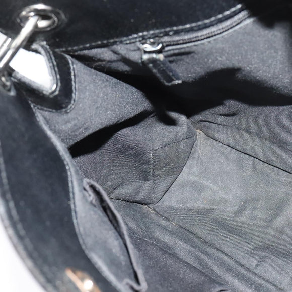 GUCCI GG Canvas Shoulder Bag Black Silver 120841 Auth 141350