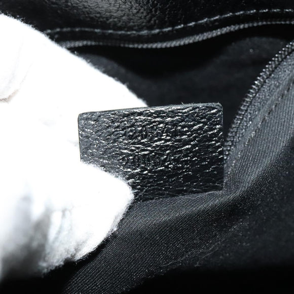 GUCCI GG Canvas Shoulder Bag Black Silver 120841 Auth 141350