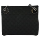 GUCCI GG Canvas Shoulder Bag Black Silver 120841 Auth 141350-13