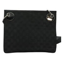 GUCCI GG Canvas Shoulder Bag Black Silver 120841 Auth 141350-2