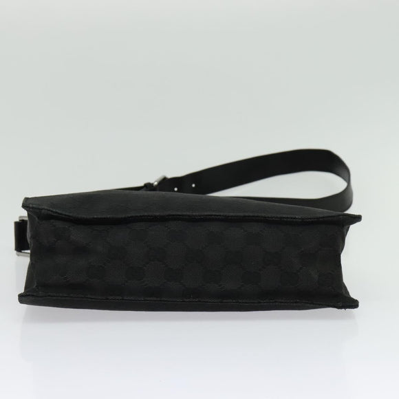 GUCCI GG Canvas Shoulder Bag Black Silver 120841 Auth 141350