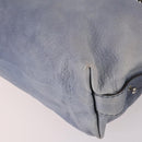 GUCCI Bamboo Hand Bag Leather Blue Gold 232959 Auth 141354-9