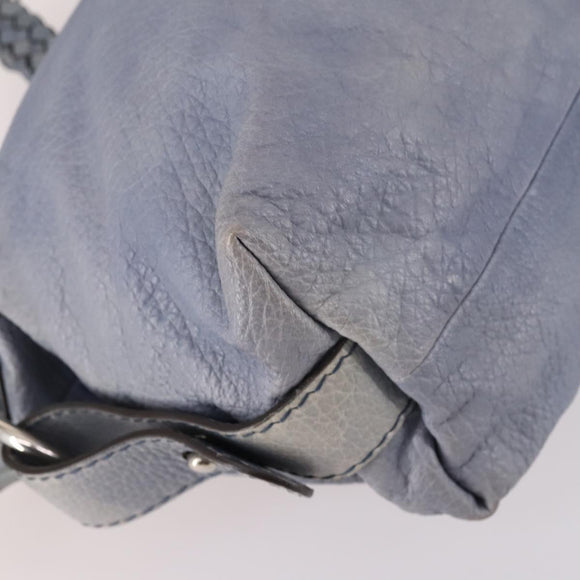 GUCCI Bamboo Hand Bag Leather Blue Gold 232959 Auth 141354