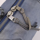 GUCCI Bamboo Hand Bag Leather Blue Gold 232959 Auth 141354-10