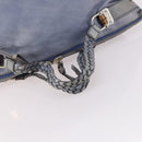 GUCCI Bamboo Hand Bag Leather Blue Gold 232959 Auth 141354-7