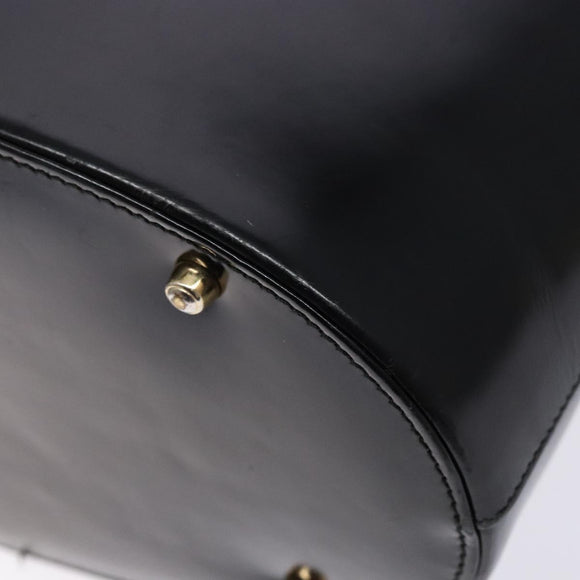 GUCCI Shoulder Bag Enamel Black Gold 001 1448 1814 Auth 141355
