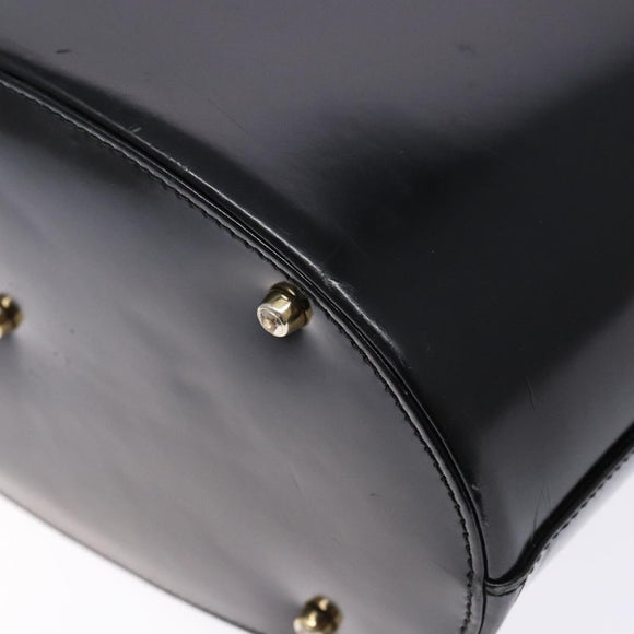 GUCCI Shoulder Bag Enamel Black Gold 001 1448 1814 Auth 141355