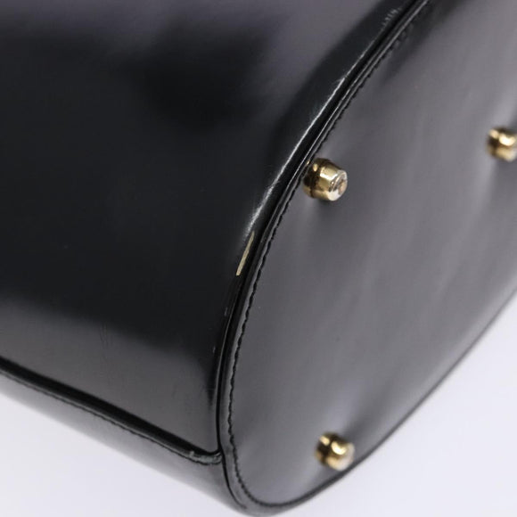 GUCCI Shoulder Bag Enamel Black Gold 001 1448 1814 Auth 141355