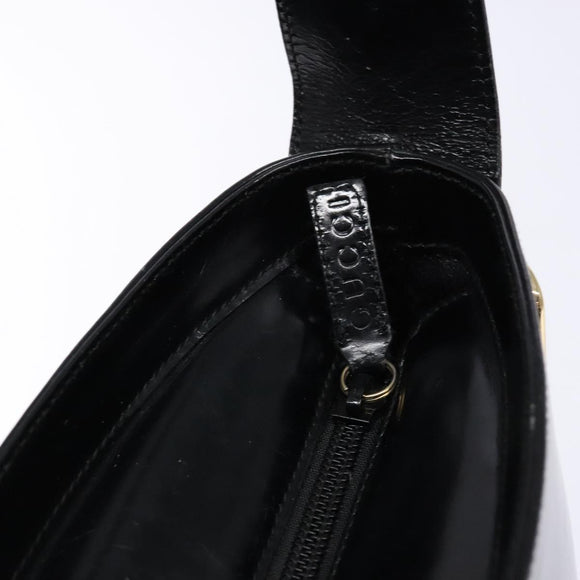 GUCCI Shoulder Bag Enamel Black Gold 001 1448 1814 Auth 141355