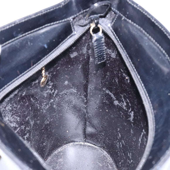 GUCCI Shoulder Bag Enamel Black Gold 001 1448 1814 Auth 141355