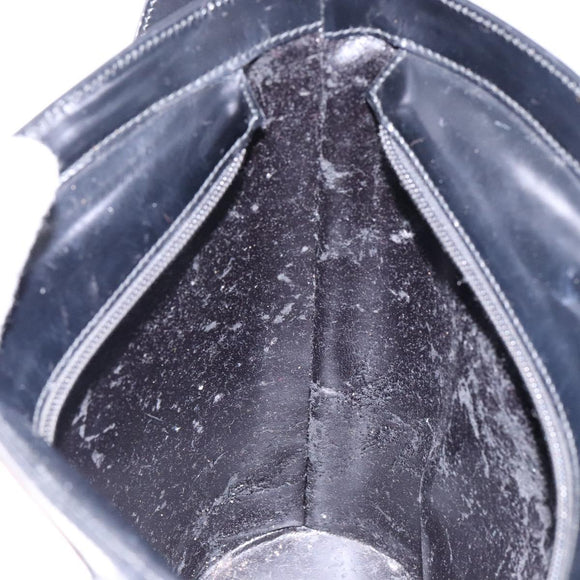 GUCCI Shoulder Bag Enamel Black Gold 001 1448 1814 Auth 141355