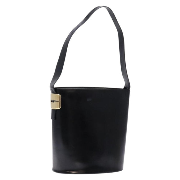 GUCCI Shoulder Bag Enamel Black Gold 001 1448 1814 Auth 141355