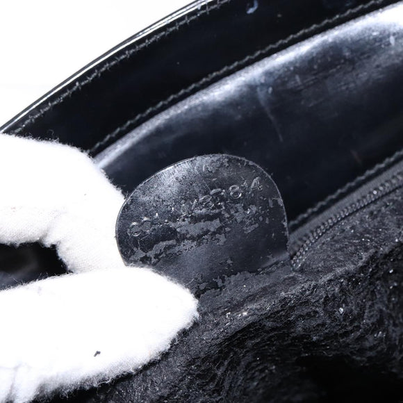 GUCCI Shoulder Bag Enamel Black Gold 001 1448 1814 Auth 141355