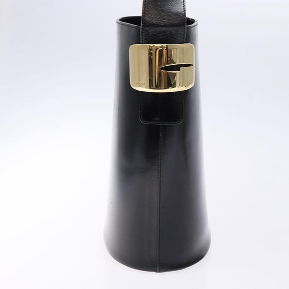 GUCCI Shoulder Bag Enamel Black Gold 001 1448 1814 Auth 141355