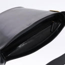 GUCCI Shoulder Bag Enamel Black Gold 001 1448 1814 Auth 141355-6