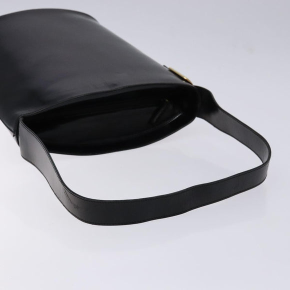 GUCCI Shoulder Bag Enamel Black Gold 001 1448 1814 Auth 141355