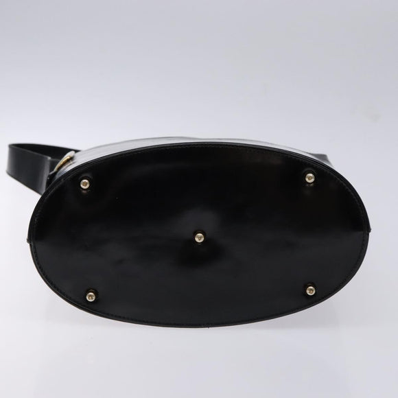 GUCCI Shoulder Bag Enamel Black Gold 001 1448 1814 Auth 141355