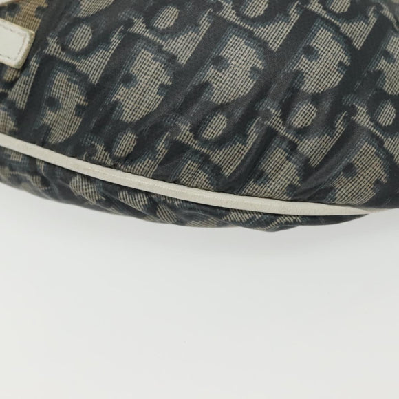 Christian Dior Trotter Canvas Waist bag Nylon Navy Silver Auth 141356