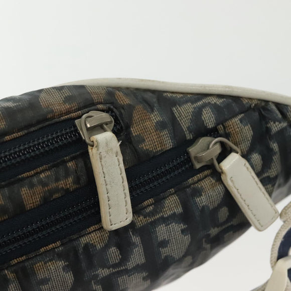 Christian Dior Trotter Canvas Waist bag Nylon Navy Silver Auth 141356A