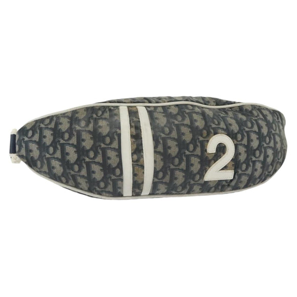 Christian Dior Trotter Canvas Waist bag Nylon Navy Silver Auth 141356A