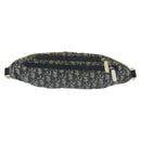 Christian Dior Trotter Canvas Waist bag Nylon Navy Silver Auth 141356A-2