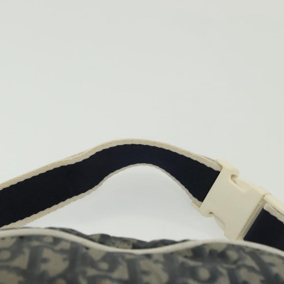 Christian Dior Trotter Canvas Waist bag Nylon Navy Silver Auth 141356