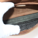 PRADA Chain Kaye Shoulder Bag Velor Beige Gold Auth 141360-18