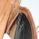 PRADA Chain Kaye Shoulder Bag Velor Beige Gold Auth 141360-19