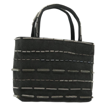 PRADA Hand Bag Canvas Black Auth 141361