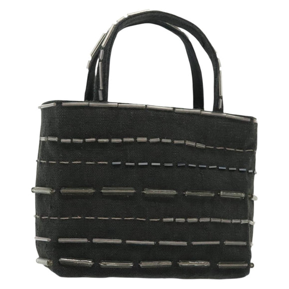 PRADA Hand Bag Canvas Black Auth 141361