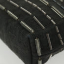 PRADA Hand Bag Canvas Black Auth 141361-14