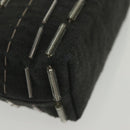 PRADA Hand Bag Canvas Black Auth 141361-15