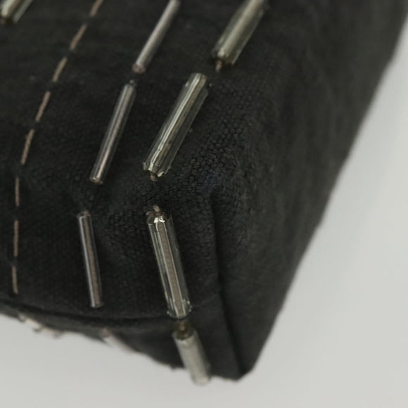 PRADA Hand Bag Canvas Black Auth 141361