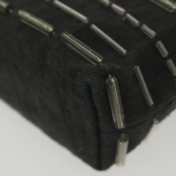 PRADA Hand Bag Canvas Black Auth 141361