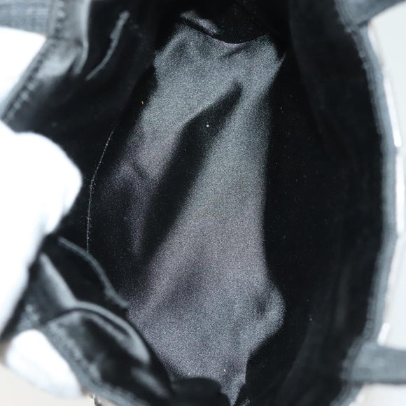 PRADA Hand Bag Canvas Black Auth 141361