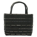 PRADA Hand Bag Canvas Black Auth 141361-2