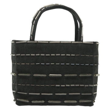 PRADA Hand Bag Canvas Black Auth 141361 - 0