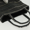 PRADA Hand Bag Canvas Black Auth 141361-6